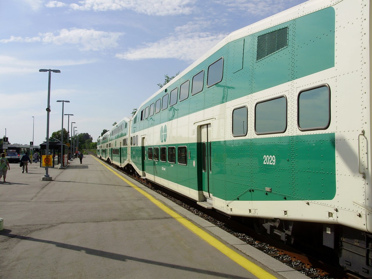 Go transit train park at a station