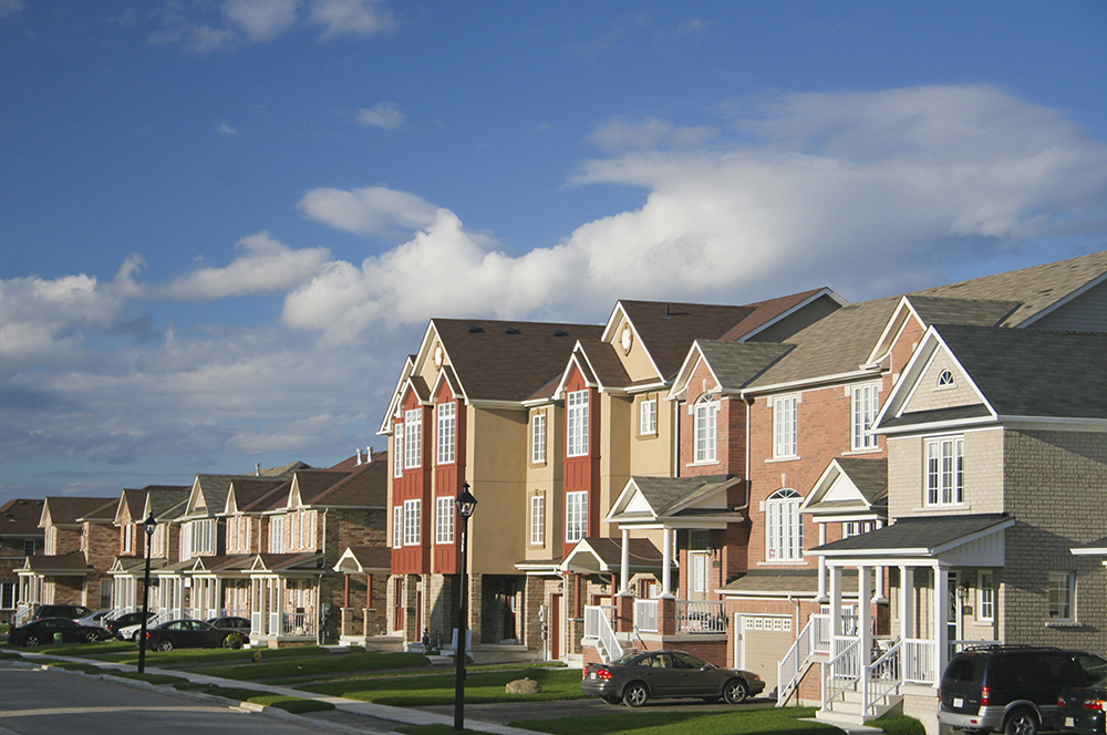 Row of townhomes.