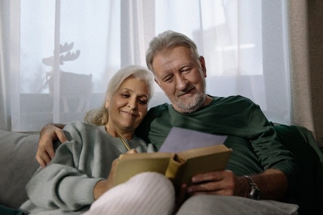 an older couple living happily in retirement