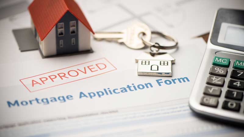 Mortgage approval form completed on an investment property