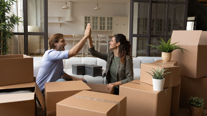 First-time homebuyers moving in