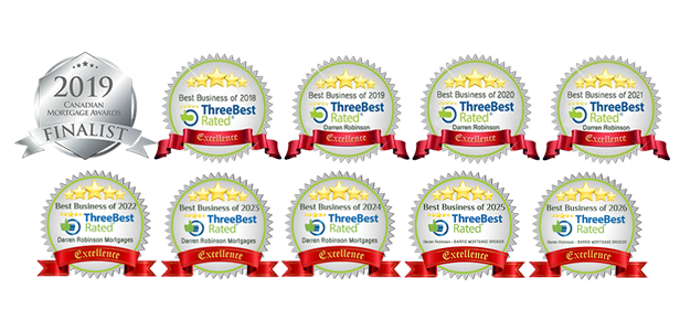 2019 Canadian Mortgage Awards, and Best Business of 2018 to 2026 from Three Best Rated.
